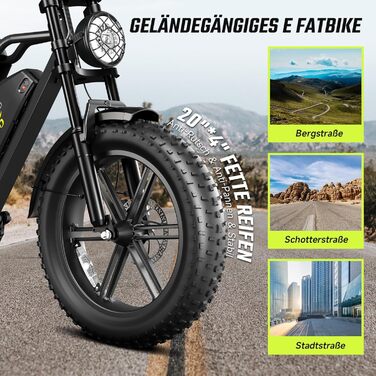 Електровелосипед До 25 км/год, Fatbike 48V 15Ah 250W LCD & App"