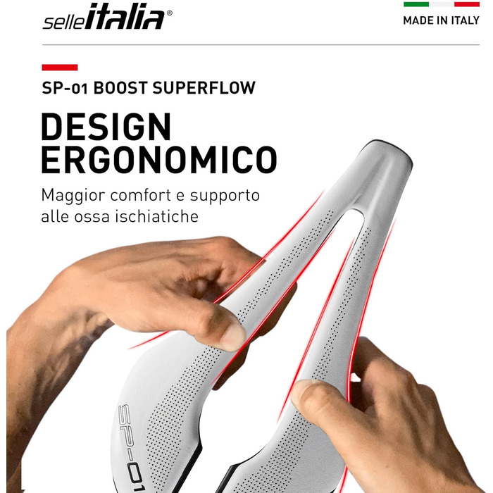 Сідло Selle Italia SP-01 Boost Superflow біле унісекс, один розмір