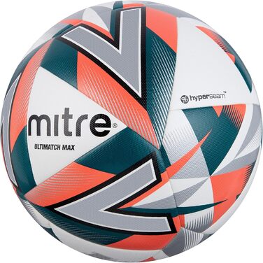 Футбольний м'яч Mitre Ultimatch, біло-оранжевий, розмір 4, покращений контроль і точність, підвищена зносостійкість