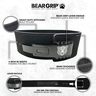 Пояс BEAR GRIP - Елітне видання Преміум для важкої атлетики XXL