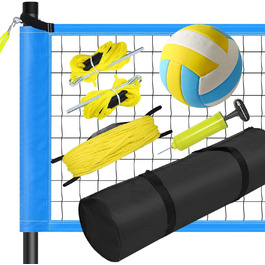 Ванька 9,75 м x 0,9 м Сітка для бадмінтону Волейбольний м'яч Відкритий портативний регульований по висоті стандарт з сумкою для перенесення для занять спортом на відкритому повітрі