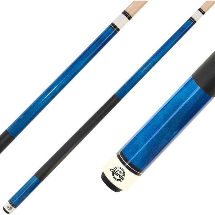 Серія Hardy Pool Billiard Cue Uni, більярдні киї зі штучної шкіри зі штучною шкірою, довжина кия 147 см, багатошарова професійна клейка шкіра 12,5 мм, швидкознімна пряжка з нержавіючої сталі, синій, сірий, чорний (синій)