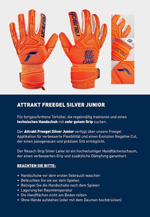 Рукавички воротарські унісекс Attrakt Freegel Silver Junior р.6