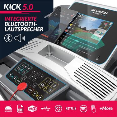 Бігова доріжка Bluefin Kick 5.0 чорна 20,8 км/год 5,0 к.с. 20 нахилів