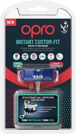 Капа OPRO Instant Custom-Fit комфорт/захист, темно-синій/золотий