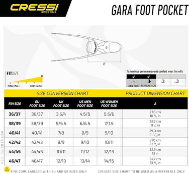 Ласти Cressi Gara Turbo Flex 38/39 — легкі універсальні ласти з модульною системою, змінні лопаті для дайвінгу, апное, підводного полювання, снорклінгу