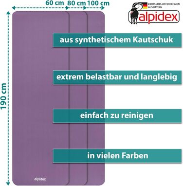 Килимок для йоги ALPIDEX 1,5 см нековзний з ремінцем (рожевий)