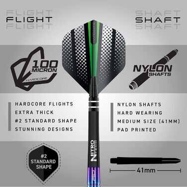 Дротики RED Dragon Razor Edge Series вольфрамові професійні сталеві з оперенням і стрижнями