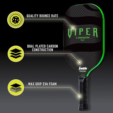 Ракетка для піклболу Franklin Sports Viper Pickleball з вуглецевого волокна