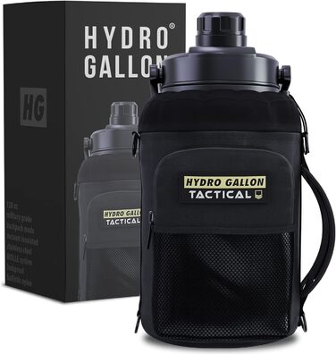 Гідрофляга Hydro Gallon 3,5 л тактична, ізольована, з неіржавної сталі, військова якість, термос з широкою горловиною, ремінь, MOLLE, кишені, ручка