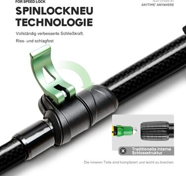 Туристичні палиці ETROL Carbon Ultra Ligh, регульовані телескопічні трекінгові палиці для подорожей з Quick Flip Lock, ручка Eva, 4 пари гумових бамперів і 2 сумки-тоут Black - карбоновий розбірний стиль