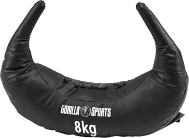 Сумка GORILLA SPORTS 8кг, Шкірозамінник, Чорна, Фітнес, Силові трен.