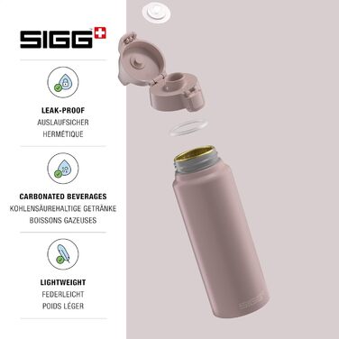SIGG Алюмінієва пляшка для води WMB One, швейцарська, для газованих напоїв, герметична, легка, BPA-free, 1 л / 0.75 л, для туризму та спорту