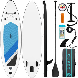 Надувна SUP-дошка 320x76x15 см, комплект для дорослих: ультралегке весло, ручний насос, плавець, рюкзак