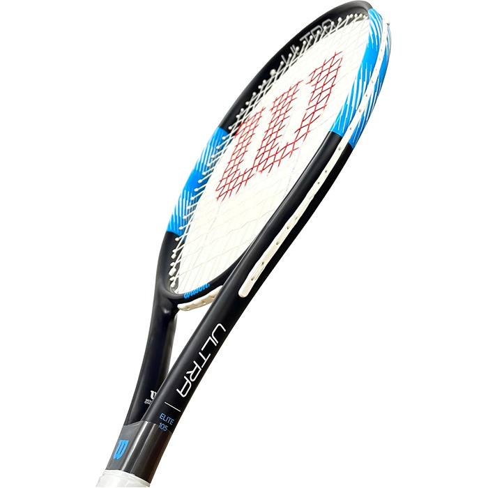 Ракетка для дорослого тенісу Wilson Ultra Elite 105 (доступна в розмірах рукоятки від 1 до 4) (ручка 1 (4 1/8 дюйма), чорна, синя, біла