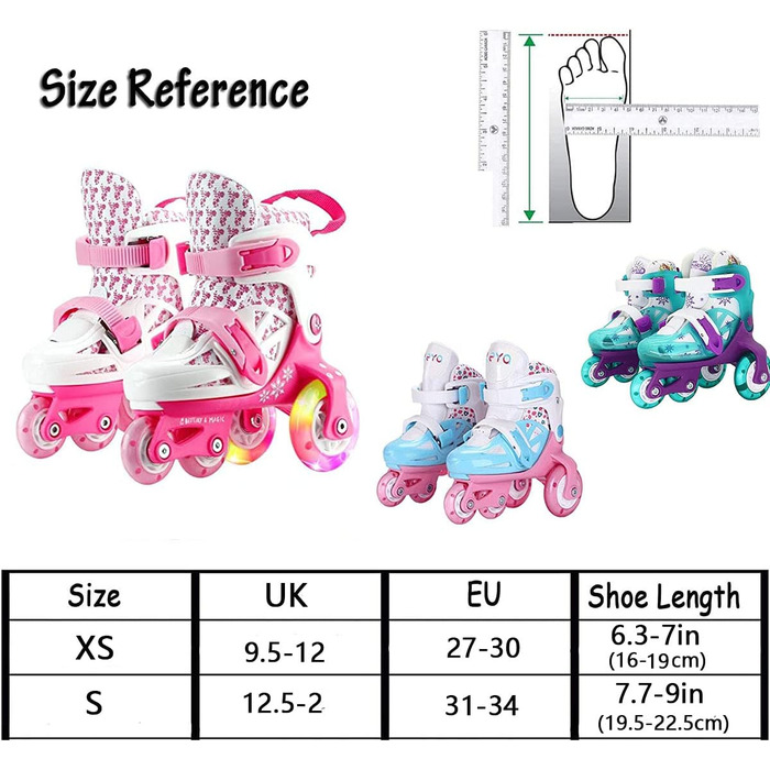 Роликові ковзани Sumeber Inline Kid Boys Girls Roller Skates Outdoor/Indoor Pink XS(27-30)