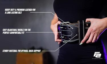 Пояс для важкої атлетики Fit Active Sports, шкіряний, для жінок і чоловіків, професійний, регульований, з пряжкою, для підтримки спини, преміум-якість