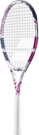 Ракетка Babolat Evo Aero Lite - біла/рожева, натягнута, розмір 0