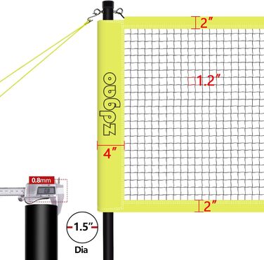 Комбінований набір для бадмінтону та волейболу Zdgao - професійна волейбольна сітка для газону, присадибної ділянки, простий у налаштуванні волейбольний набір із сумкою для перенесення, обмежувальна лінія для сімейного відпочинку жовтий