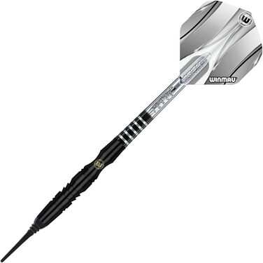Професійний набір дротиків WINMAU Sniper Black з вольфраму з оперенням і стрижнями