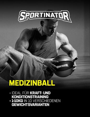 Медичний м'яч SPORTINATOR сірий/чорний, 3 кг для тренувань