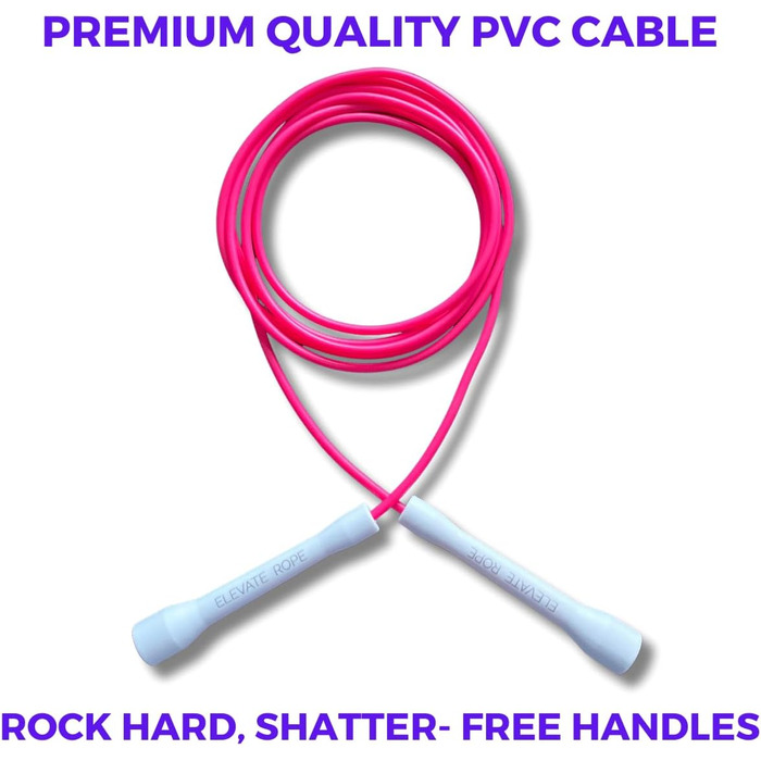 Скакалка Elevate Speed Rope MAX, професійна, 5 мм, міцний ПВХ з нейлоновим осердям, довжина до 3 м, посилені ручки
