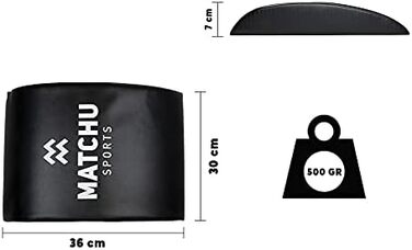 Мат для преса MATCHU, підтримка попереку, антиковзкий, 36x30x7 см, 500 г, піна/штучна шкіра, чорний/білий