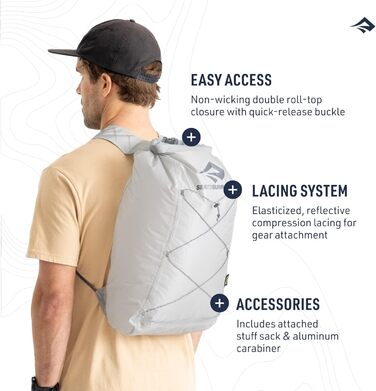 Sea to Summit Ultra-Sil Dry — водонепроникний ультралегкий рюкзак з Cordura 30D, компактний складаний, із рол-закриттям і світловідбиваючою стяжкою