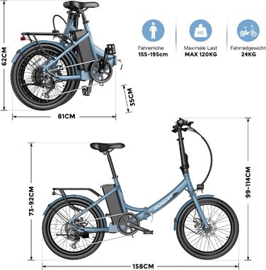 Електровелосипед Fafrees F20 Lite, 36V 16.75Ah, 250 Вт, 25 км/год