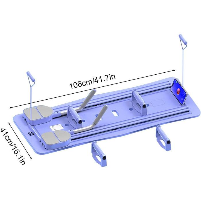 Складаний реформер для пілатесу, Машина для реформування пілатесу для дому, Багатофункціональна дошка для реформування пілатесу, Компактний реформатор для пілатесу, (фіолетовий, звичайний)