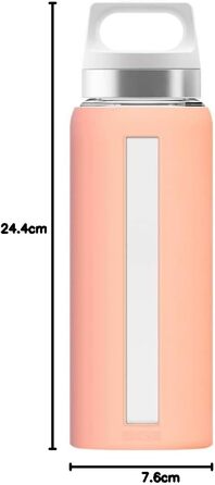 SIGG Dream пляшка для води 0.65 л, скляна, з силіконовим чохлом, термостійка, герметична, без шкідливих речовин