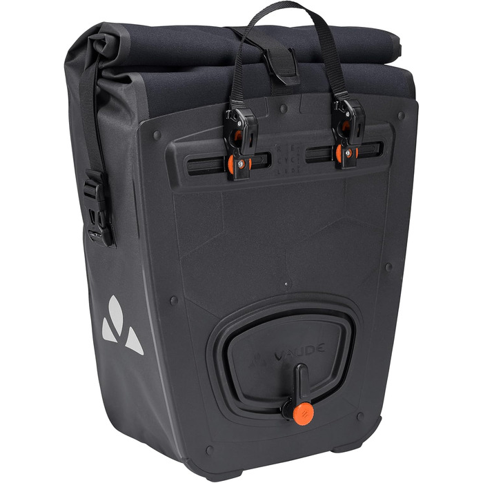 Велосипедна сумка VAUDE Aqua Back Supreme 2x24 л, водонепроникна задня сумка на багажник, міцна та екологічна, чорна, Німеччина