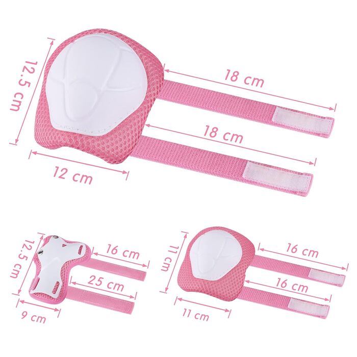 Наколінники WayEee Діти з шоломом, Набір накладок Діти 3-10 років, Наколінники Роликові ковзани Дитяче захисне спорядження для роликових ковзанів Скейтборд Велосипед Роликові ковзани (рожевий)