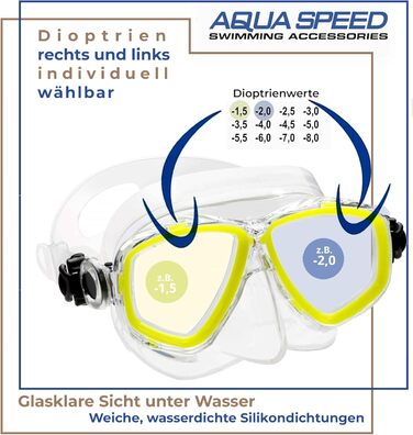 Окуляри Aqua Speed за рецептом OPTIC PRO / 18 для дайвінгу