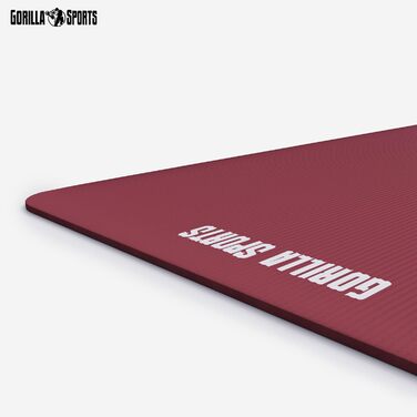 Йога-мат GORILLA SPORTS® 190x60/100x1,5 см, нековзкий, без фталатів, з ременем для перенесення, вибір кольору – килимок для фітнесу, спорту та гімнастики