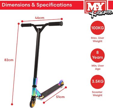 Трюковий самокат M.Y XSN-009 з підшипниками ABEC 9, 100 мм Alu