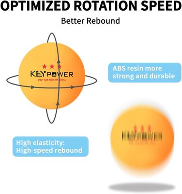 М'ячі для пінг-понгу, м'ячі для настільного тенісу, професійні м'ячі для пінг-понгу K40 зі смоли ABS 3 зірки для вправ, тренувань, клуб настільного тенісу, аматори, ігри, дорослі та діти 50 пакет жовтий