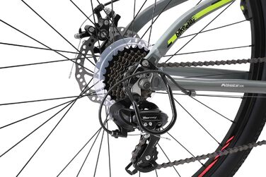 Алюмінієвий гірський велосипед BIKESTAR Hardtail Shimano 21 швидкісна трансмісія, дискові гальма 26, 27.5, 29 дюймові шини 16, 17, 18 дюймова рама Alu MTB ПРОБНА ВЕРСІЯ БЕЗ РИЗИКУ (29 дюймів Дискове гальмо, сірий і жовтий)