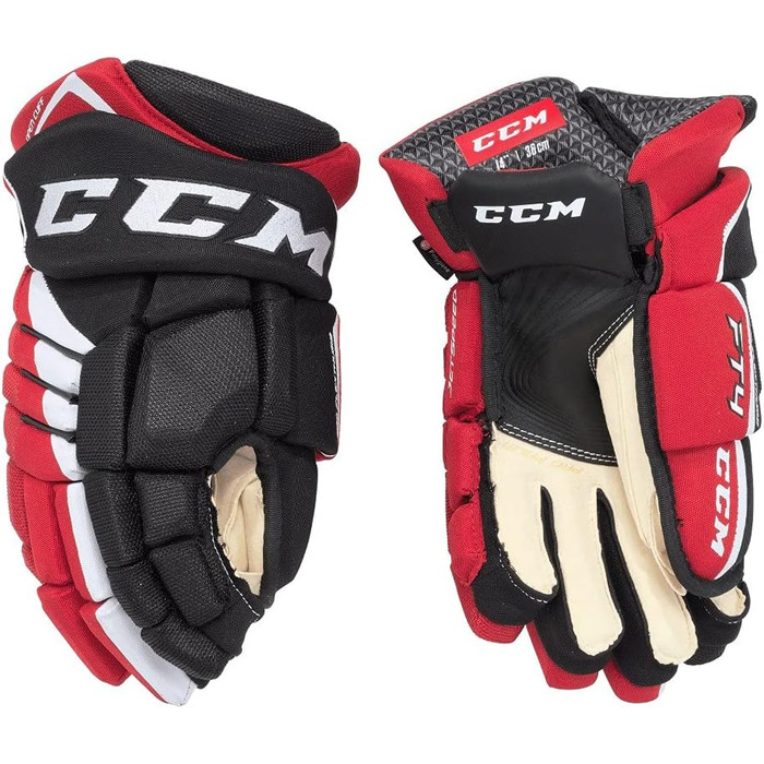 Хокейні рукавички CCM JetSpeed FT4 Junior чорні/червоні/білі, розмір 10