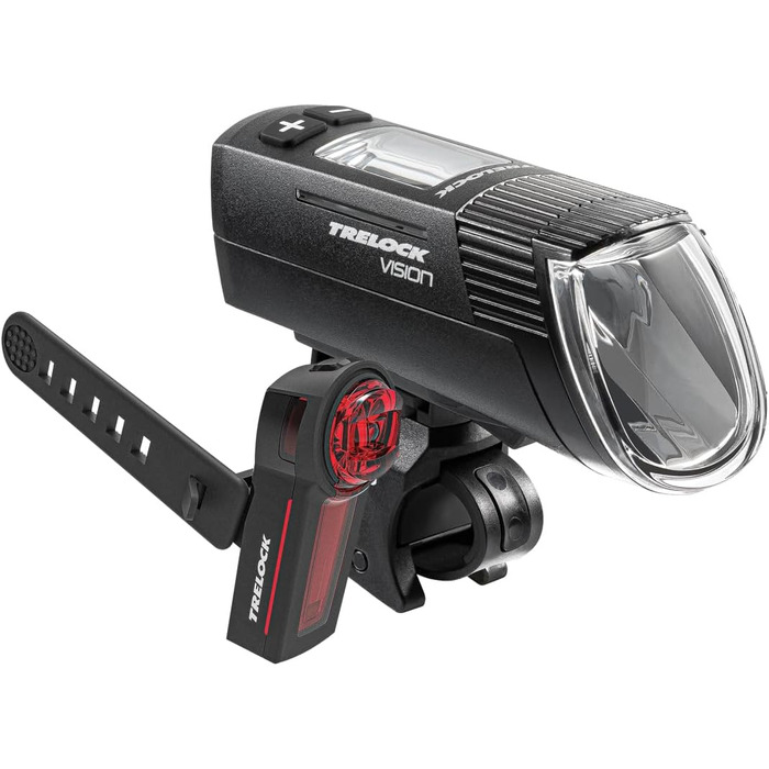 Світлодіодний набір ліхтарів для велосипеда TRELOCK LS 760 I-GO VISION 100 LUX та LS740 VECT із стоп-сигналом, USB зарядка, чорний