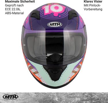 Дитячий мотошолом MTR S-12 Kids Evo, сертифікат ECE 22.06, чорний, безпечний і міцний шолом для дітей з прозорим візором і ременем на засувці
