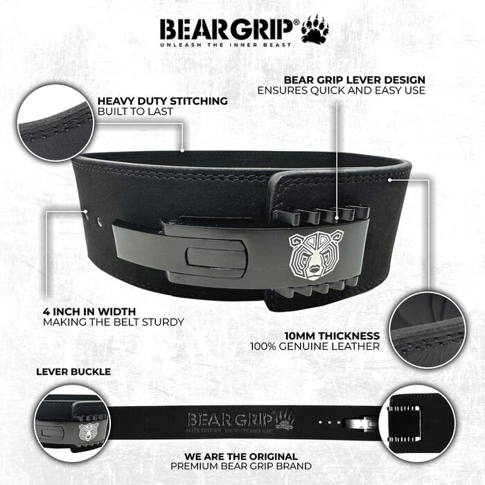 Пояс BEAR GRIP - для важкої атлетики Elite Edition