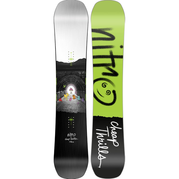 Чоловічі сноуборди Nitro Cheap Thrills 23 All Mountain Urban Freestyle Twin Board Wide (148, Multicolor)