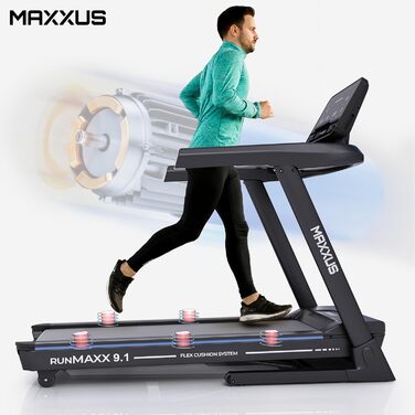 Бігова доріжка MAXXUS RunMaxx 9.1 - 20 км/год, 36 програм, 7.5 к.с., чорна