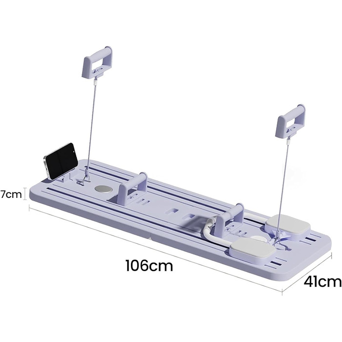Дошка для реформування пілатесу UYSELA, складна дошка для пілатесу для дому, багатофункціональна дошка для фітнесу 5 в 1, дошка для реформування пілатесу з тримачем для телефону та таймером, Morado Morado Normal