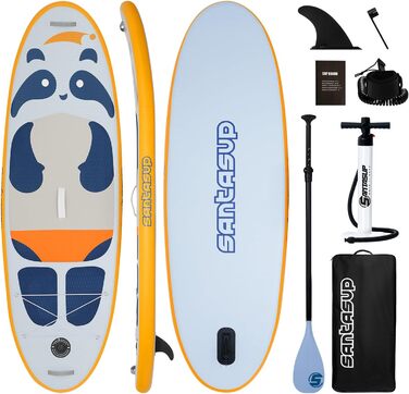 Надувна дошка для веслування Дошка для серфінгу SUP Complete Paddleboard Аксесуари Регульоване весло, насос, туристичний рюкзак ISUP, повідець, водонепроникна сумка, дошка для дорослих Panda blu