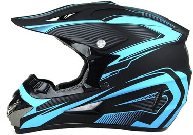 Мотошолом інтегральний для мотокросу, оффроуд, E-Bike, UTV, Downhill, DH, синій, розмір L, подарунок