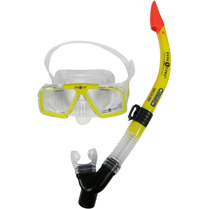 Маска для дайвінгу Aqualung COZUMEL PRO з набором трубок DIEGO DRY Snorkel (жовтий)