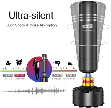 Боксерська груша Dripex важка з присоскою 175 см чорна