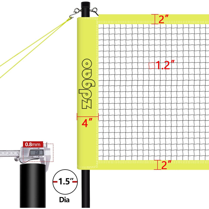 Комбінований набір для бадмінтону та волейболу Zdgao - професійна волейбольна сітка для газону, присадибної ділянки, простий у налаштуванні волейбольний набір із сумкою для перенесення, обмежувальна лінія для сімейного відпочинку жовтий
